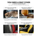 Car Seat Cover Airbag Compatible Ventilation Cloth Protect Seat Universal Beige Interior Accessories For 1/2/5/7 seats - Image 4
