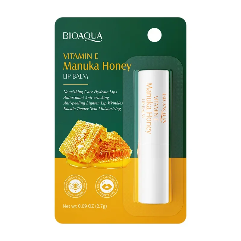 kf-S066e974c85754347a110bbd011f10f8fP BIOAQUA Vitamin E Honey Lip Balm Moisturizing Anti Cracking Nourishing Nourishing Lipstick Lips Skin Care Products - Image 1