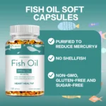 Omega-3 Fish Oil - Relieve Stress, Improves Memory,Supports Brain, Cardiovascular Health, Rich in DHA and EPA - 120 Capsules - Image 5