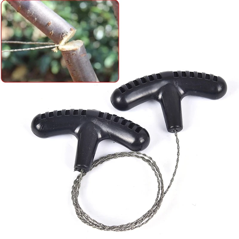 kf-S14ab081bb03448cd894f3ce18707b153s Portable Stainless Steel Wire Saw with Finger Handle Outdoor Camping Hiking Pocket Manual Cutting Chain Saws Survive Tool - Image 1