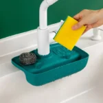 Household Silicone Sink Drain Rack Faucet Splash Proof Drain Rack Water Collecting Pad Sponge Rag Steel Wool Gadget Storage Box - Image 5