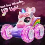 Unicorn Remote Control Car for Girls, 360° Rotating 4WD Stunt RC Cars with Cute Lights, Rechargeable Toys-Kid Birthday Gifts - Image 4