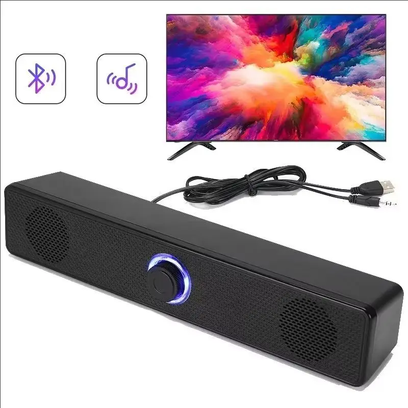 kf-S213bca7229ae4078b831e91bd169cdbeU PC Soundbar Wired and Bluetooth Speaker USB Powered Soundbar for TV Pc Laptop Gaming Home Theater Surround Audio System - Image 1