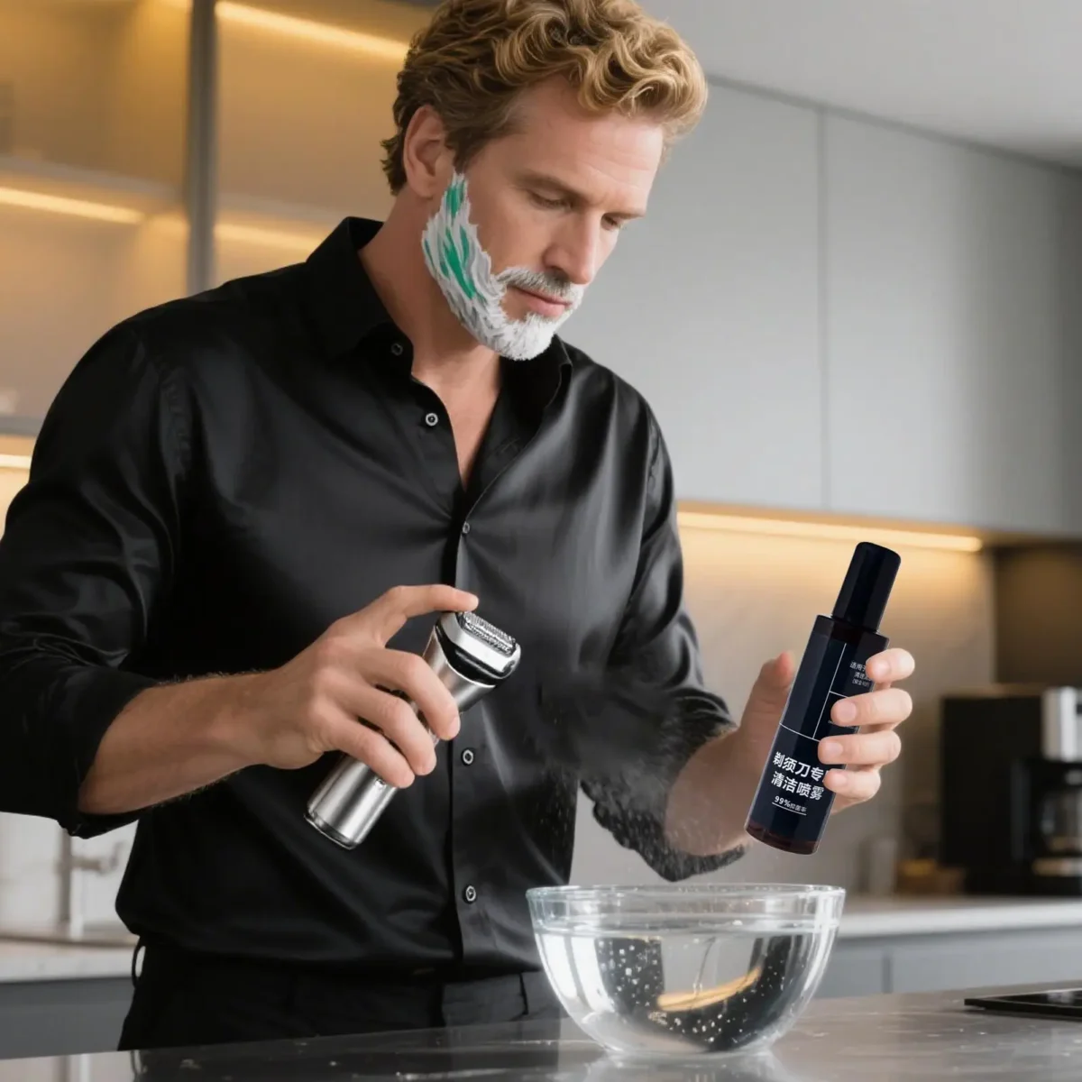 200ml Professional Shaver Cleaning Spray Razor Maintenance Solution, Men Grooming Tool Care Liquid, Salon Barbershop Home Use - Image 4