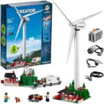 844PCS creative series Vestas wind turbine building blocks electric windmill generator model toys Christmas and New Year gifts
