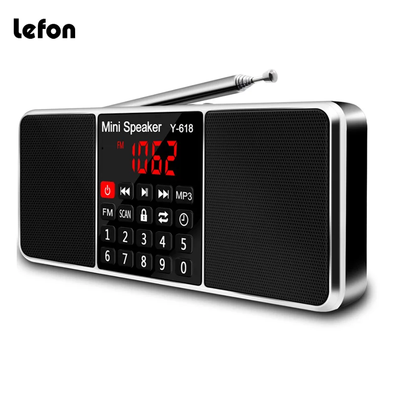 kf-S2affdb332fd84688a1720b8ea762ab0aK Lefon Digital FM Radio Receiver Speaker Stereo MP3 Player Support TF Card USB Drive LED Display Time Shutdown Portable Radios - Image 1