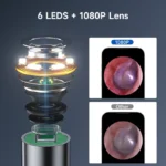 Visual 4.2mm 1080P HD Otoscope Camera for iPhone/Andorid WiFi Endoscope Ear Scope Ear Picker for Cleaning Ear Health Check Skin - Image 2