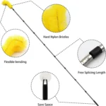 Gutter Cleaning Tools 10.5 Feet Long Gutter Cleaning Tools with 8 Stainless Steel Tubes and 2 Brushes Gutter Cleaner Ability - Image 3