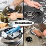 1-10PCS Stainless Steel Pot Brush with Handle Heavy Duty Dishwashing Wire Ball Metal Scrubber for Home Kitchen Cleaning Tool - Image 4
