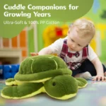 Green Turtle Lifelike Plush Soft Toy, Kawaii Sea Creatures Stuffed Animal Presents for Kids Girls Boys Birthday Party Decoration