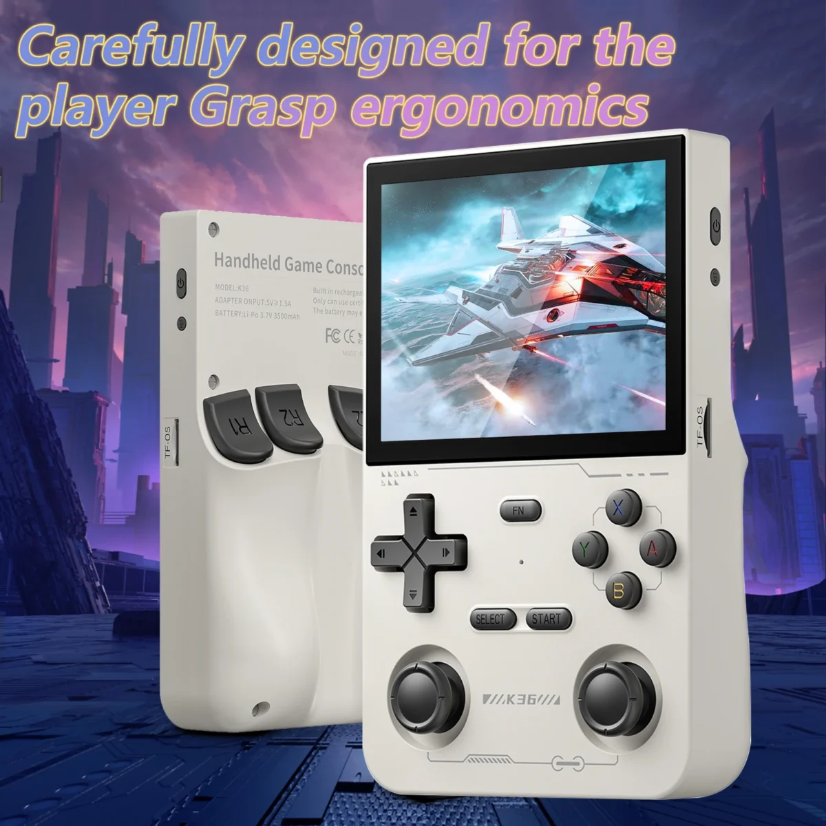 GAMINJA K36 Handheld Game Console 3.5Inch IPS 640x480 Screen Built in 64GB Simulator Games Games Portable Handheld Game Console - Image 2