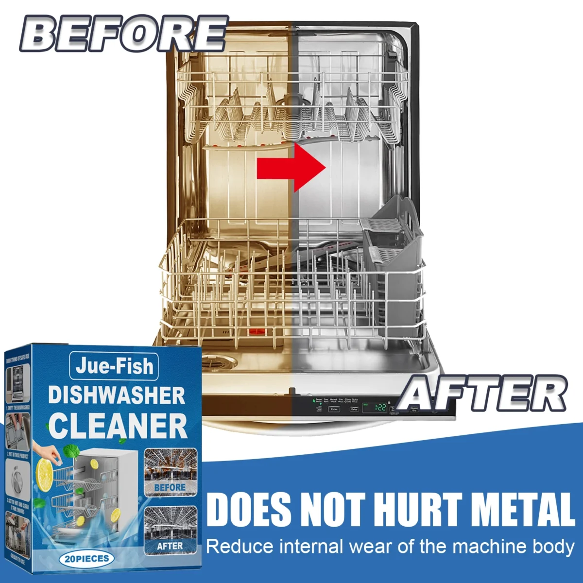 Dishwasher Cleaner Strong Oil Stain Removal Descaling Detergent Tablets Kitchen Cleaning Tools for Dishwasher Washing Machine - Image 2