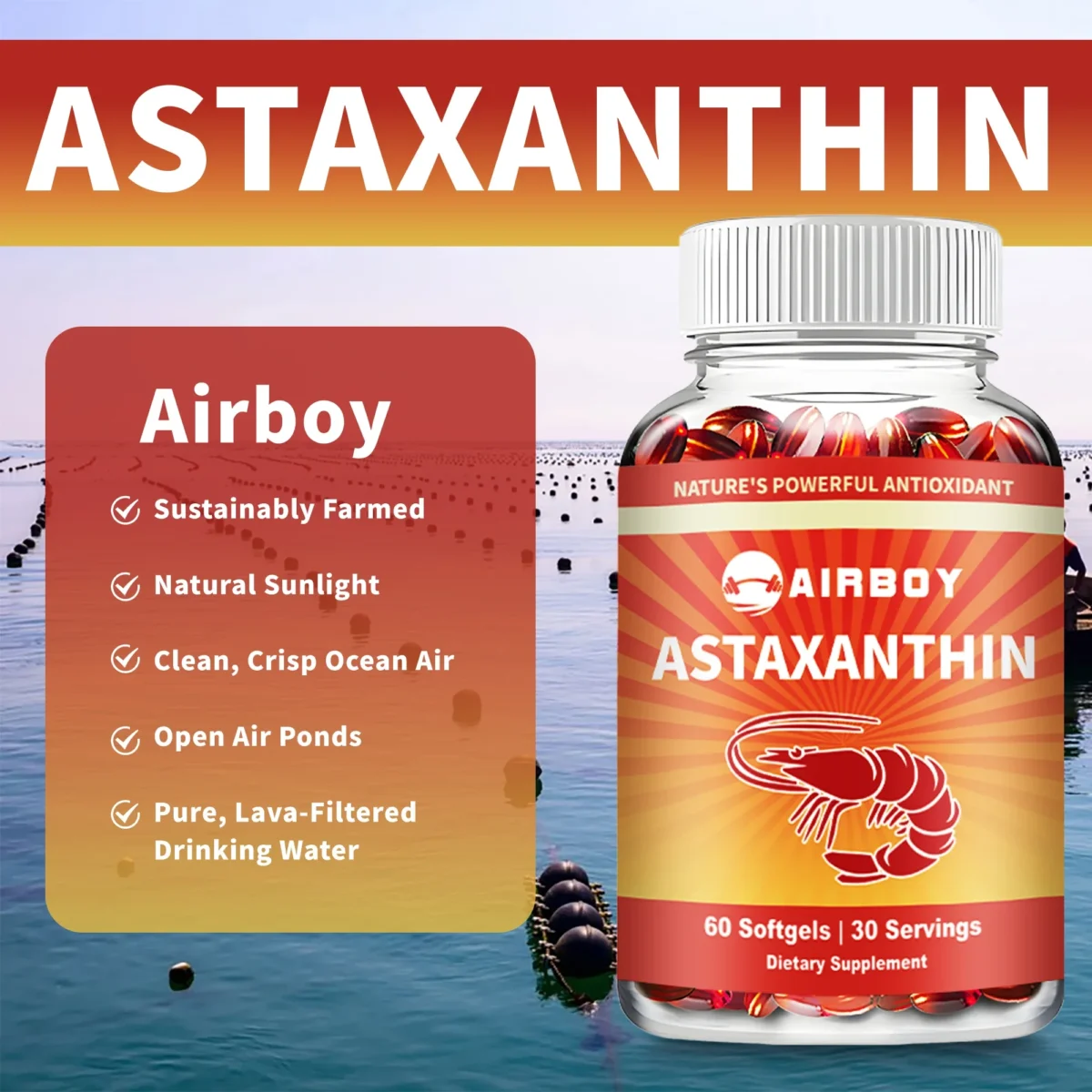 Astaxanthin 12mg - Promotes Cardiovascular Health and Accelerates Metabolism Supporting Eye, Joint,Skin Health - 60 Capsules - Image 3
