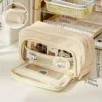 Pencil Case Large Capacity Pencil Pouch Handheld Pen Bag Cosmetic Portable Gift for Office School Teen Girl Boy Men Women Adult - Image 4