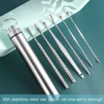 1/6/8PCS Stainless Steel Earpick Ear Cleaner Spoon Ear Care Cleaning Tool Earwax Removal Kit Ear Pick Vax Remover Clean Health