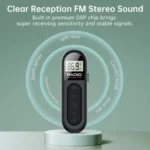 [Mini Portable FM Radio] Rechargeable Mini Portable FM Radio with Clip - Suitable for Meetings, Tours- Comes with Earphones - Image 5