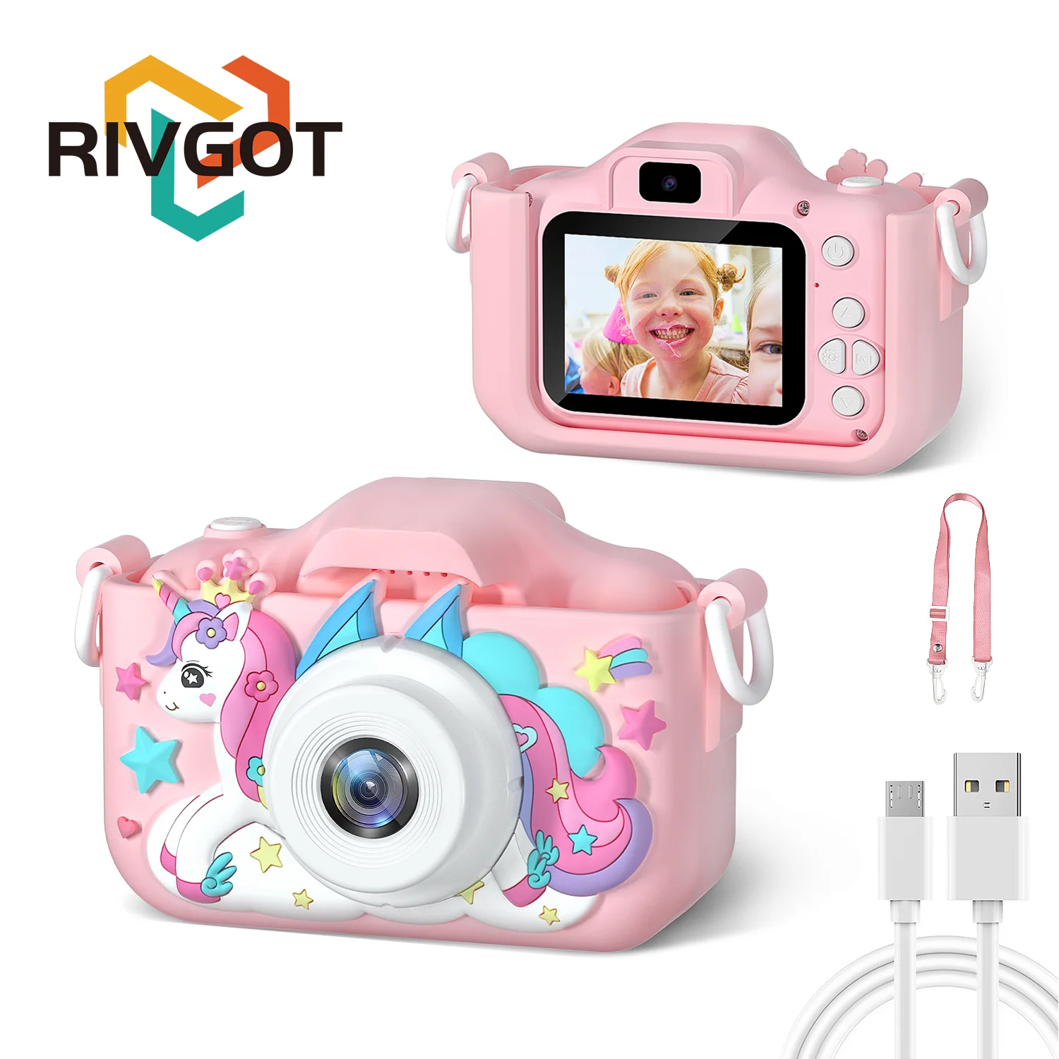 kf-S826de46815914773ab7dcdf663f15faan Children Camera 1080P HD Toddler Digital Video Camera 2.0-inch Kids Camera with Silicone Cases Toys for Christmas Birthday Gifts - Image 1