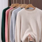 Women's O-Neck Casual Loose Exquisite Soft Warm 100% Mink Cashmere Sweater Autumn Winter Pullover Fashion Solid Clothing Tops