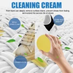 Jue-Fish White Shoes Cleaning Cream Powerful Stain Remover Cleaning Cream Free Sport Canvas Shoes Cleaning Stain Remover - Image 3