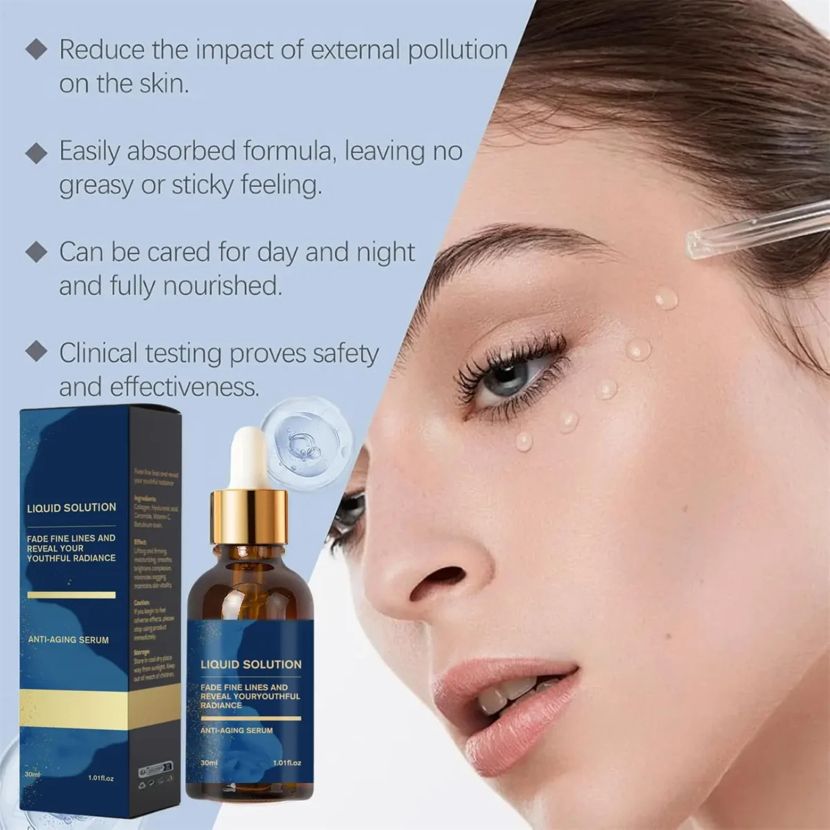 Niacinamide Wrinkle Remover Serum Firming Lifting Face Care Anti-Aging Fade Fine Lines Smooth Skin Beauty Facial Essence Liquid - Image 6