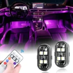 2/4pcs Wireless LED Strobe Lights Car Decor Atmosphere Light, 8 Colors Rechargeable Led Lights Anti-Collision LED Warning Light