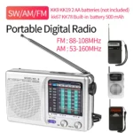 Outdoor Radio Dual Band Stereo Radio SW/AM/FM Pocket Pointer Radio LCD Display Battery Operated for Indoor Outdoor Emergency Use