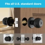 Viladepot Ball-Shaped Smart Lock Fingerprint, App-Controlled, Passcode, and Electronic Touchscreen Keypad Door Lock Smart Handle - Image 3