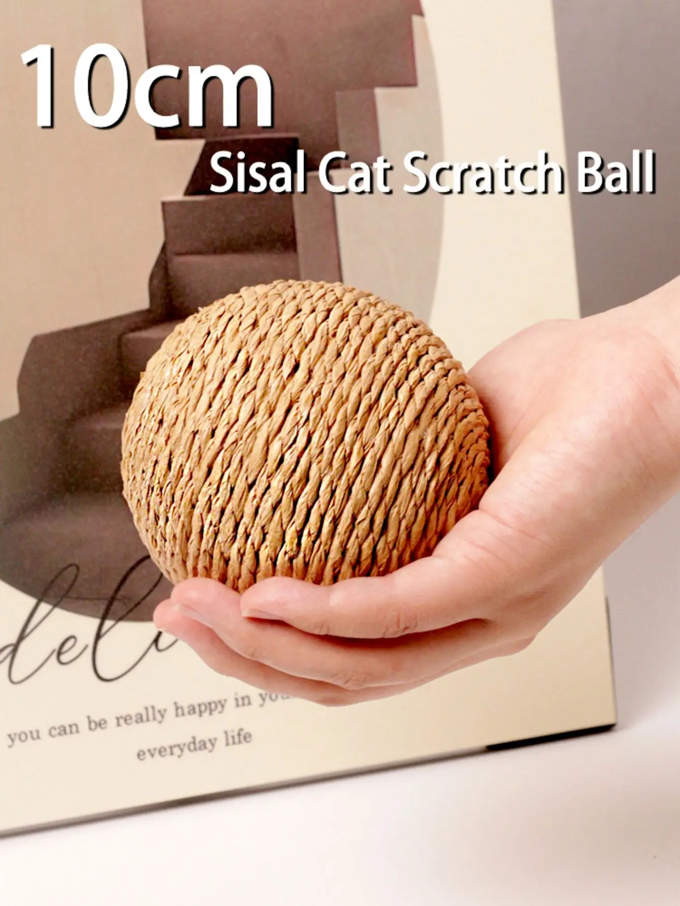 kf-Sb1d445a4c9874938b14630e91c14a9aaM 10CM Interactive Sisal Cat Scratching Ball Toy For Kitten Teeth Cleaning Anti Bite Cat Ball Sounding Toy Pet Supplies - Image 1