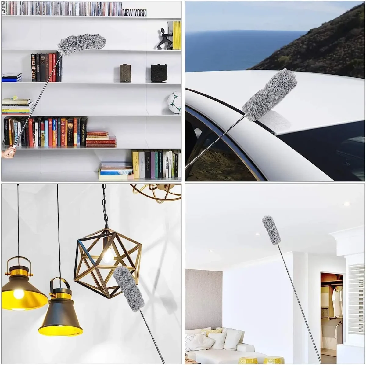 Microfiber Feather Duster Extendable Duster with Extra Long Pole Bendable Head Long Handle Dusters for Cleaning Ceiling Cars - Image 8