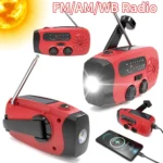 Multifunctional Solar Hand Crank Radio FM AM WB Weather Radio 2000mAh USB Charging Emergency LED Flashlight Power Bank ﻿ - Image 2
