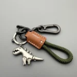 Motorcycle Decoration Accessories and Car Keychain Single Leather Woven Rope Metal Keychain Handbag Pendant Small Gift
