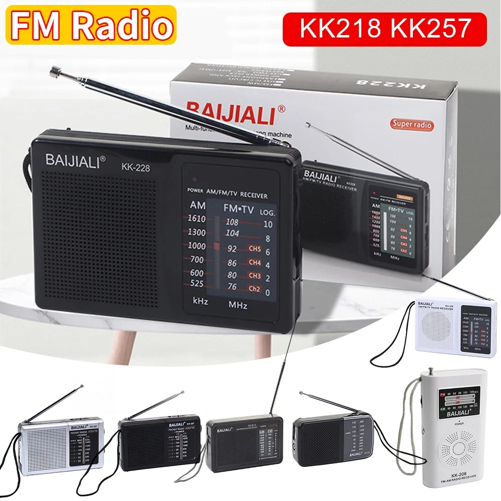 kf-Sc87a199c15b04a75b6c1c604eaefc7d0N Radio FM/AM Small Portable Radio Battery Operated Radio Full-wave Band World Receiver Telescopic Antenna Built-in Speaker - Image 1