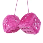 2pcs Big Long Hair Hot Stamping Dot Dice Plush Toy Cube Pendant Car Ornament Sieve Anime Car Decoration Accessories Auto Pendant