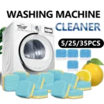 Washing Machine Cleaner Tablets 5/25/35 Count, Lemon Scent, Deep Cleaning, Dirt Remover, Clean Laundry Washer Drum and Tub
