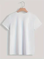 90s T Shirt Paris Women Print T-shirt Girl Short Sleeve Crew Neck Casual Top for Summer Spring Women's Clothing - Image 2