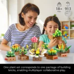 EDUCIRO Flower Plant Bonsai Building Set, 9pcs of Succulent Building Toy Blocks, for Home Decoration, Christmas Gifts - Image 3
