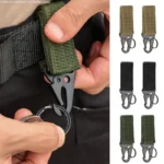 2/5 PCS.Tactical Hanging Buckle Molle Nylon Webbing Carabiner Belt Triangle Keychain for Outdoor Climbing Camping Tool Accessory