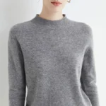 AOSSVIAO 2025 Autumn Winter Solid Mock-neck Pullover Sweater For Women Casual Knitwear Female Clothing Basic Soft Tops