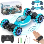 4WD Stunt Car RC Toy, Remote Control Car for Boys & Adults, All Terrain Monster Trucks for Ages 4-12 with Lights & Music