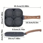 LMETJMA Egg Frying Pan Nonstick Pancake Pans 4-Cups Cookware Pancake Pan Egg Pan Suitable for Gas Stove Induction Cooker JT87 - Image 2