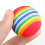 10PCS/5PCS Rainbow Cat Toys Ball Interactive Cat Dog Play Chewing Rattle Scratch Ball Training Cat Rainbow Ball Toy Pet Supplies - Image 2