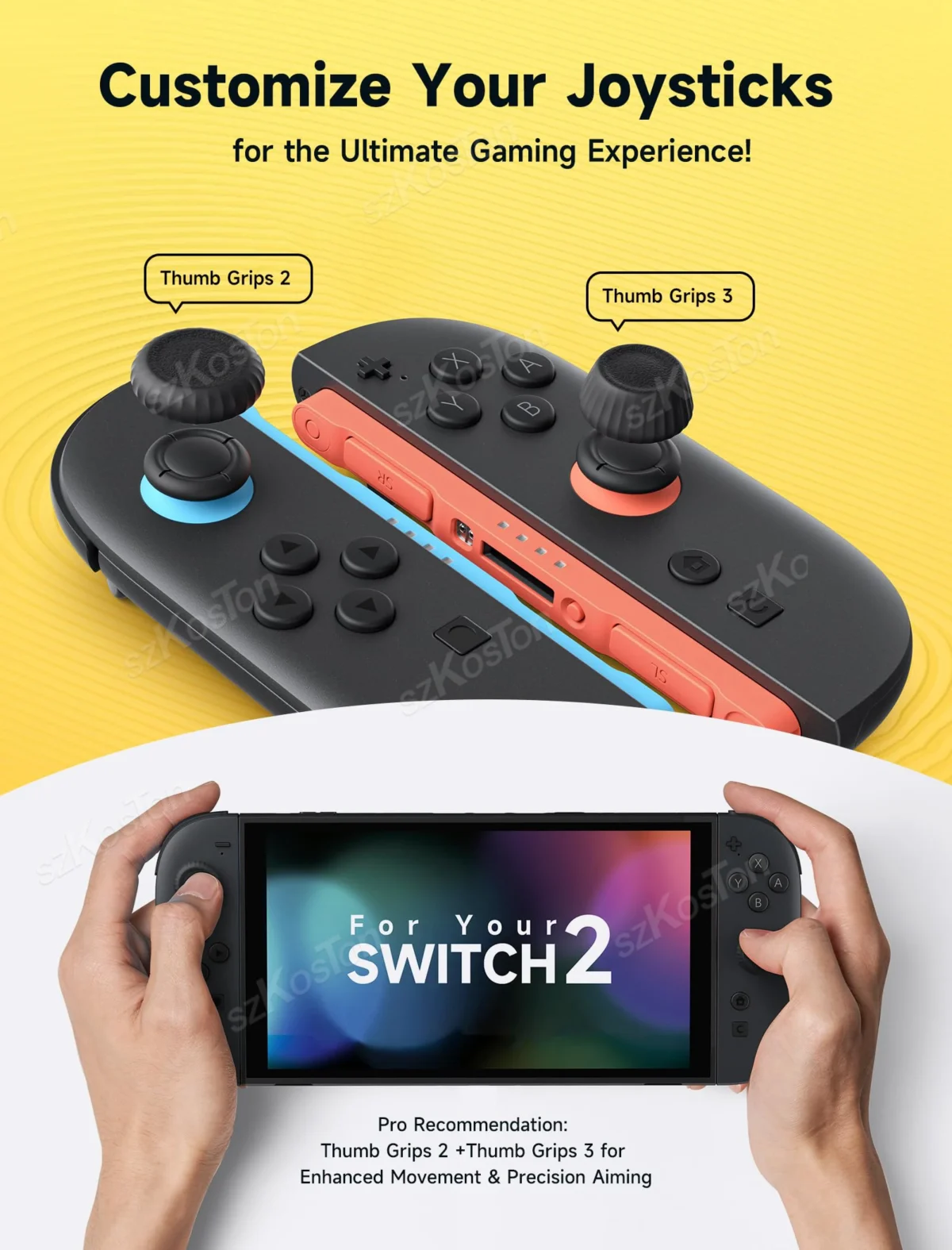 Thumb Grips Caps for Switch 2 Joycon Ergonomic Design Enhanced Gaming Experience JoyStick Grip Cover for Switch2 Accessories - Image 3