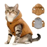 Warm Cats Hoodie Coat For Small Medium Cats Dog Winter Cozy Fleece Puppy Kitten Jacket Clothes Windproof Pet Pug Sphynx Costume