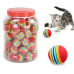 10PCS/5PCS Rainbow Cat Toys Ball Interactive Cat Dog Play Chewing Rattle Scratch Ball Training Cat Rainbow Ball Toy Pet Supplies