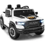 2 Seater Electric Car for Licensed RAM 1500 RHO 24V Ride on Truck w/Remote Control Toddler Ride on Toys w/Bluetooth LED Lights