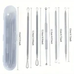 Stainless Steel Blackhead Pore Acne Remover Tool Kit,Professional Facial Cleansing Care Set With Storage Box,Blackhead Extractor - Image 2