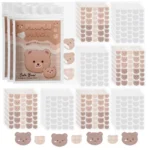 720pcs Assorted Colors Cartoon Bear Invisible Breathable Pimple Stickers Multiple Sizes for Acne Treatment And Skin Care